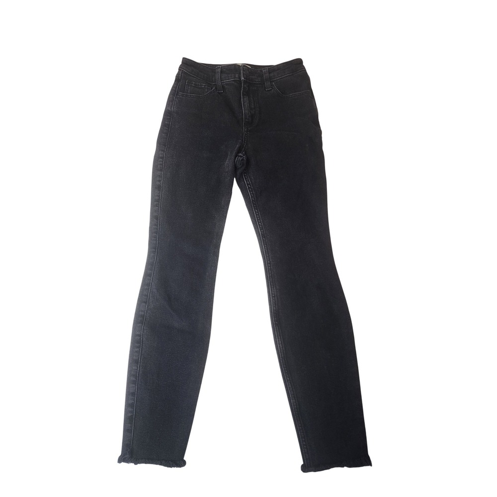 Abercrombie & Fitch‎ Skinny Jeans 24/00R Black High Rise Raw Hem Edgy Grunge